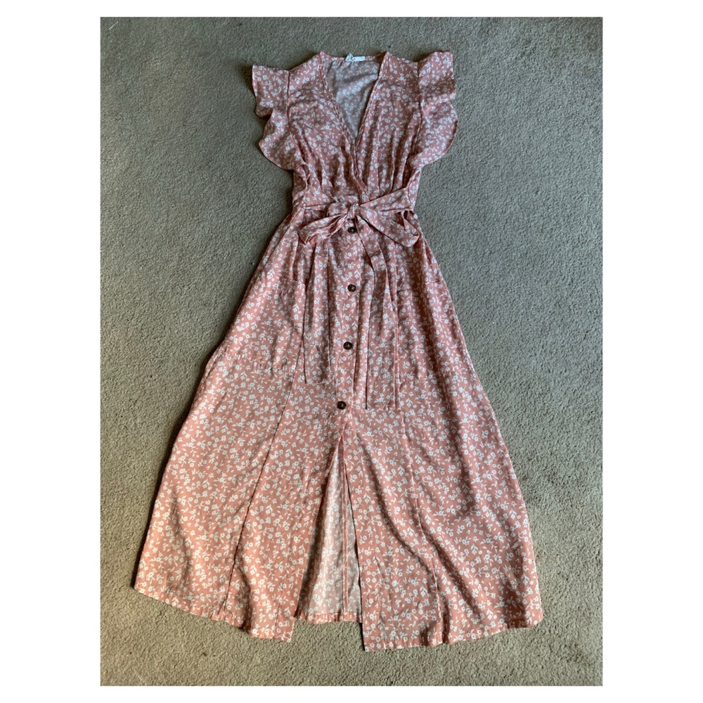 Blush pink Floral Summer Dress
